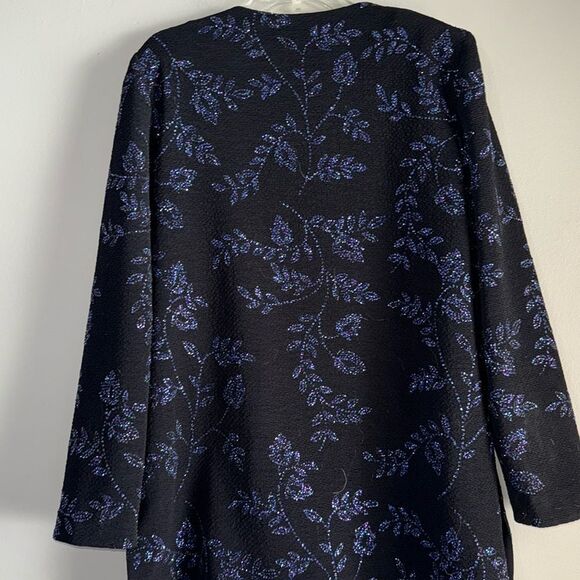 Leslie Fay sparkle floral button-down jacket size 10 - Picture 6 of 8